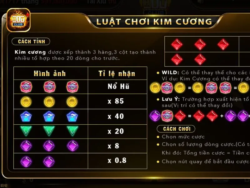 Luật chơi game Kim cương chi tiết