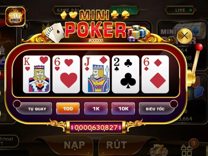 Mini Poker là trò chơi quay số slot hấp dẫn