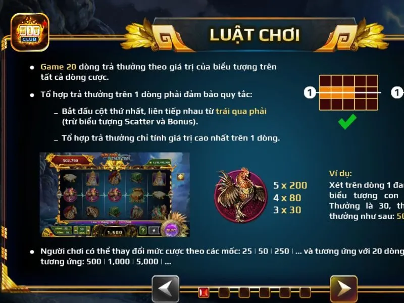 Tham khảo luật chơi Sơn Tinh Thủy Tinh