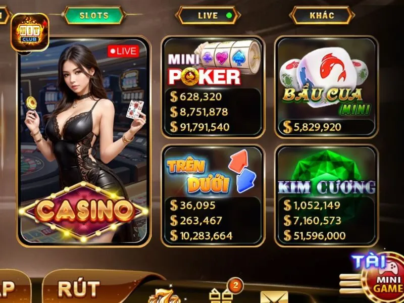 Tìm chọn trò chơi Mini Poker trong sảnh lớn HitClub